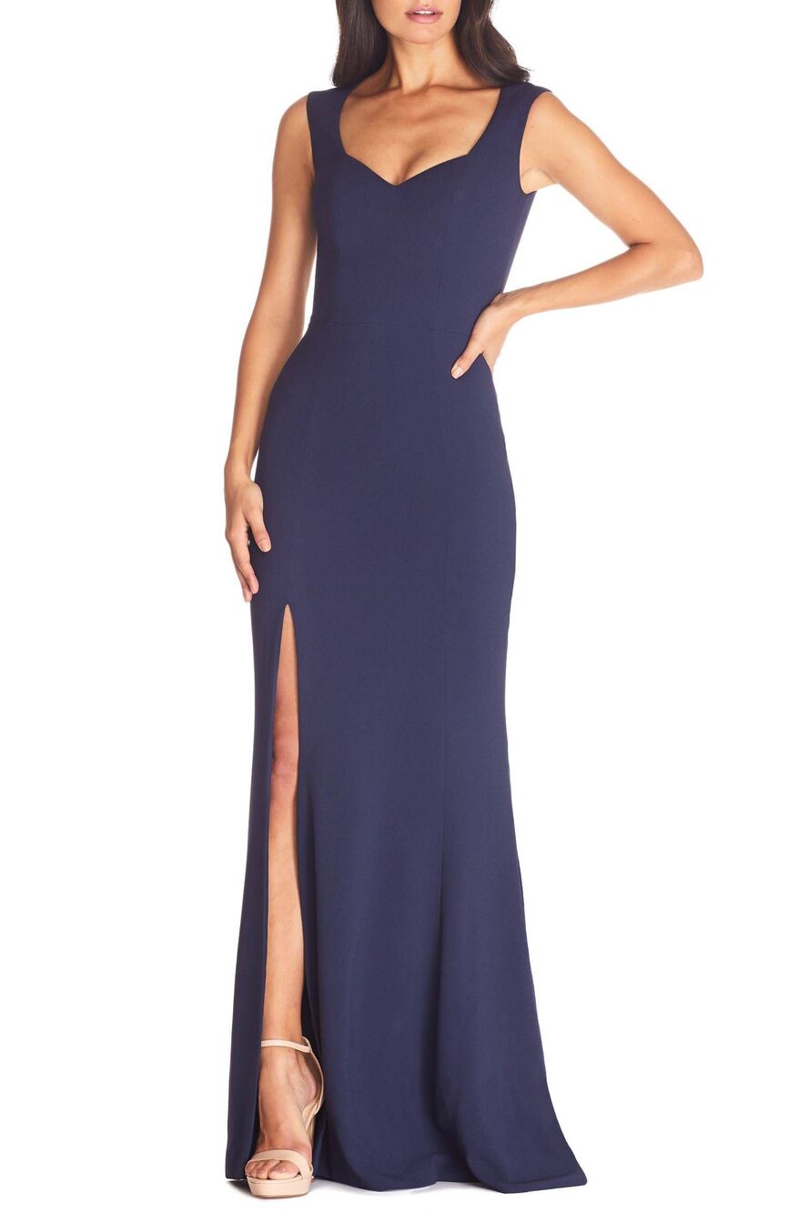 NWT Dress the Population Monroe Plus Size XXL Midnight Blue Maxi Dress
